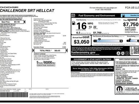Used 2021 Dodge Challenger SRT Hellcat RWD image 5
