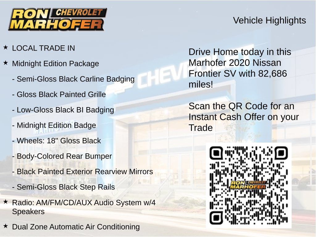Used 2020 Nissan Frontier SV w/ Midnight Edition Floor Mats AWD/4WD image 14