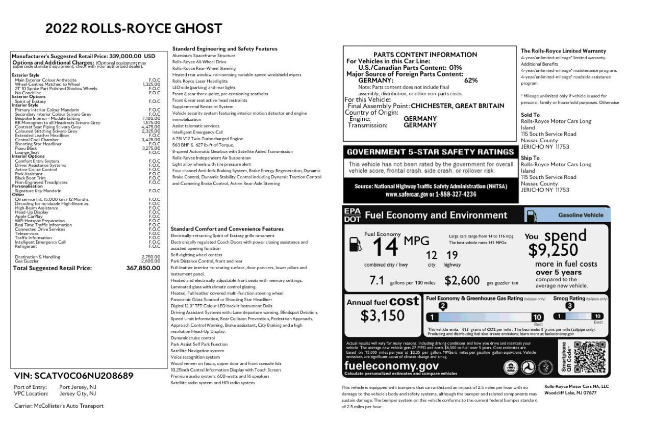 Used 2022 Rolls-Royce Ghost AWD/4WD image 32