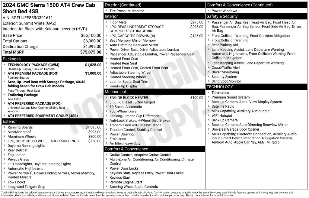 Used 2024 GMC Sierra 1500 AT4 w/ Technology Package AWD/4WD image 8