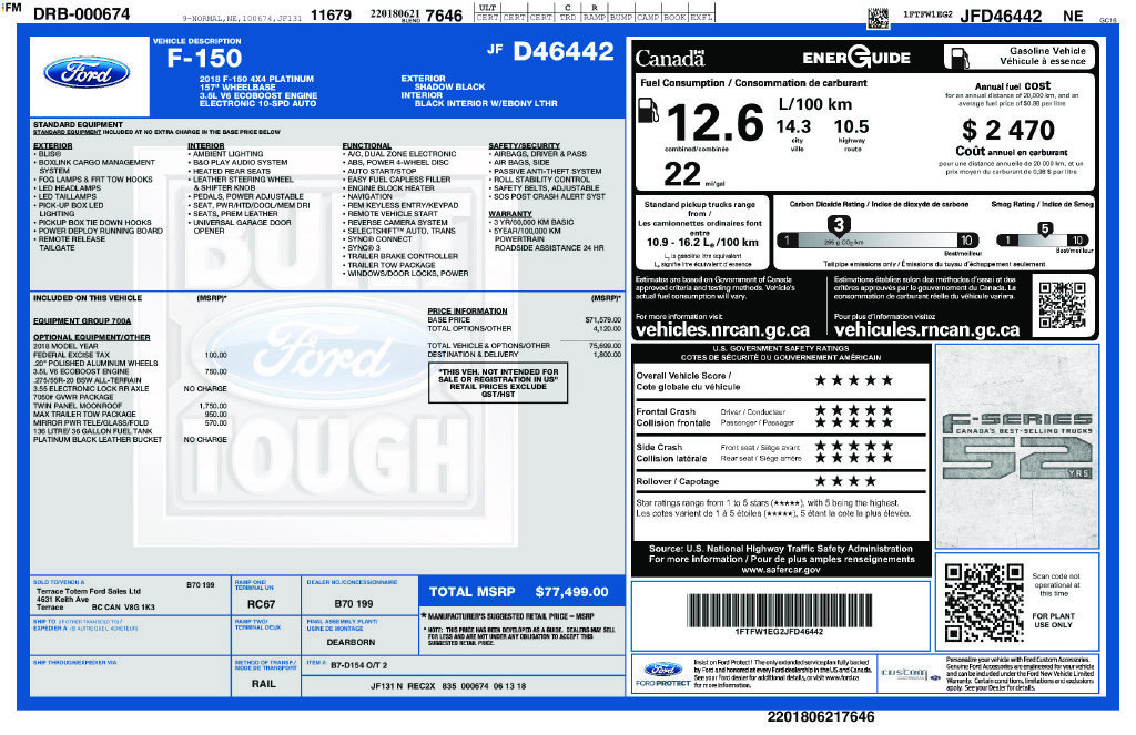 Used 2018 Ford F150 Platinum w/ Max Trailer Tow Package AWD/4WD image 38