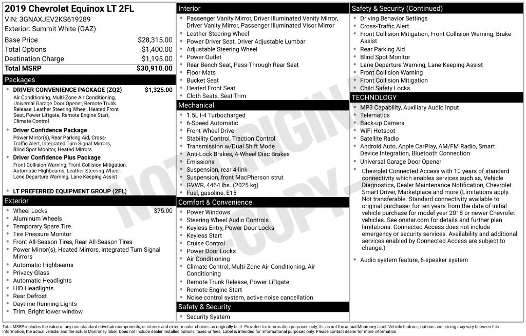 Used 2019 Chevrolet Equinox LT w/ Driver Convenience Package FWD image 3
