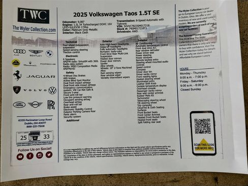 Used 2025 Volkswagen Taos SE w/ Panoramic Sunroof Package AWD/4WD image 45