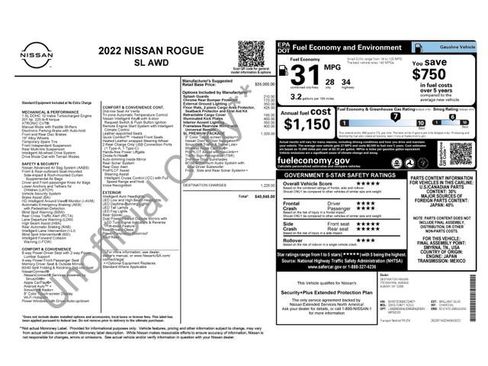 Used 2022 Nissan Rogue SL w/ SL Premium Package AWD/4WD image 33