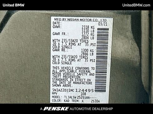 Used 2021 Nissan Murano Platinum w/ Cargo Package image 15