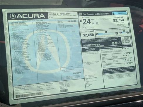 New 2025 Acura TLX SH-AWD w/ A-SPEC Pkg image 19