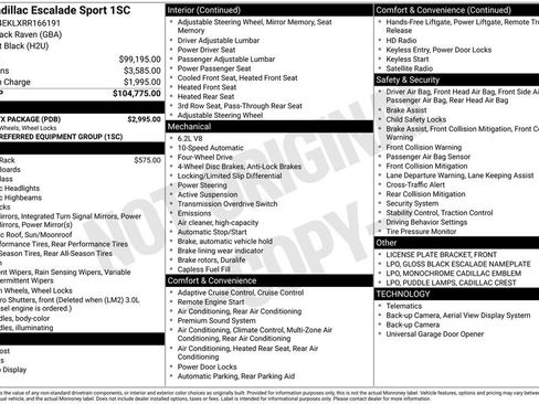 Used 2024 Cadillac Escalade Sport w/ LPO, ONYX Package AWD/4WD image 44