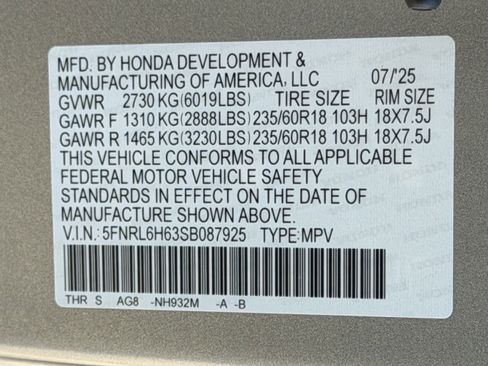 Certified 2025 Honda Odyssey EX-L image 29