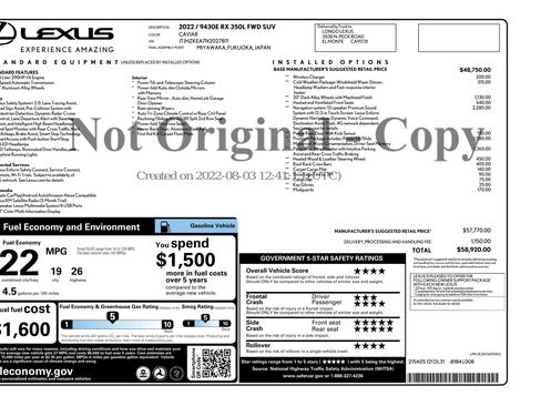 Used 2022 Lexus RX 350L FWD w/ Premium Package image 2