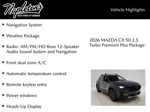 New 2026 MAZDA CX-50 2.5 Turbo w/ Weather Package AWD/4WD image 15