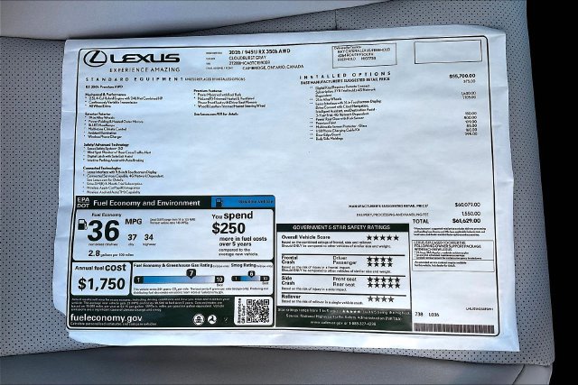 New 2026 Lexus RX 350h AWD/4WD image 14