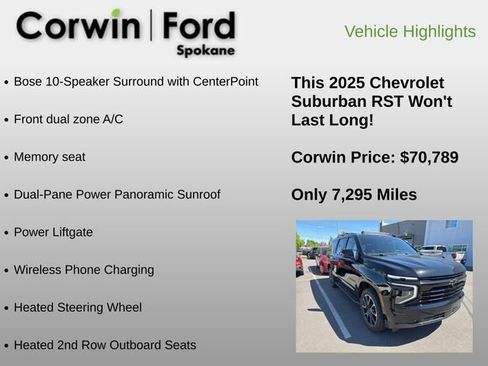 Used 2025 Chevrolet Suburban RST w/ Comfort Package AWD/4WD image 17