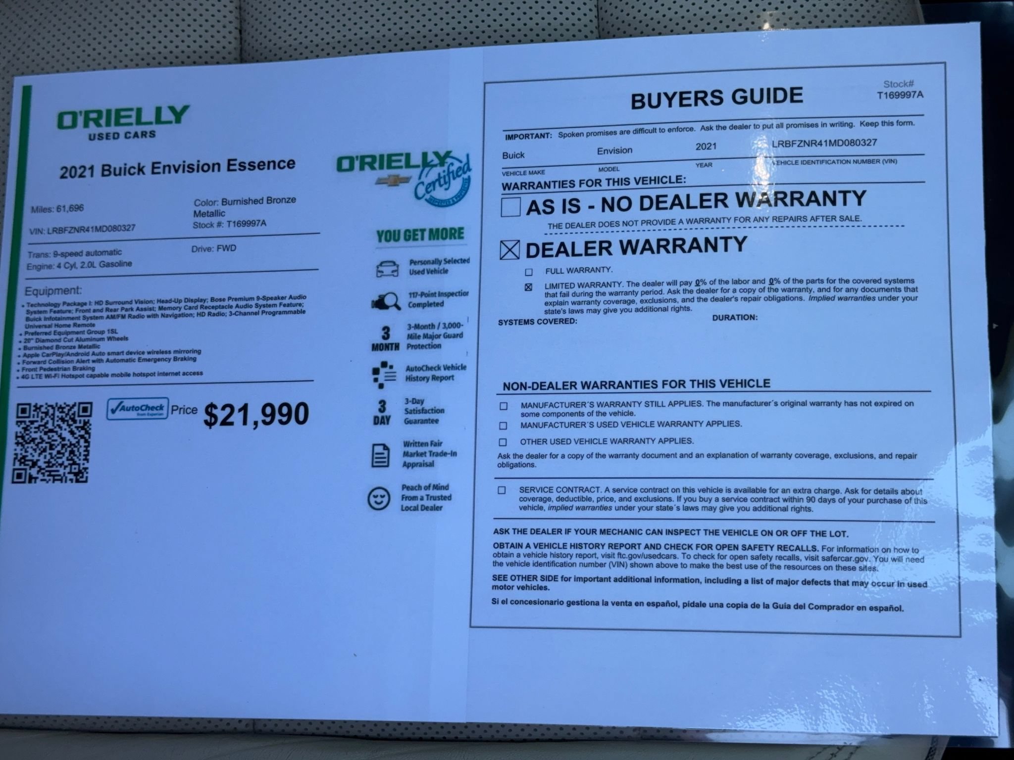 Used 2021 Buick Envision Essence w/ Technology Package I FWD image 34