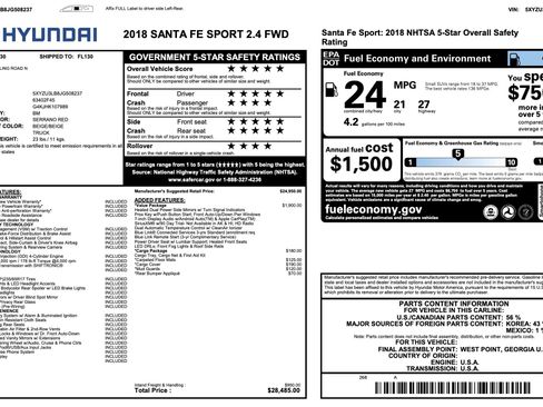 Used 2018 Hyundai Santa Fe Sport w/ 2.4L Value Package 02 image 4