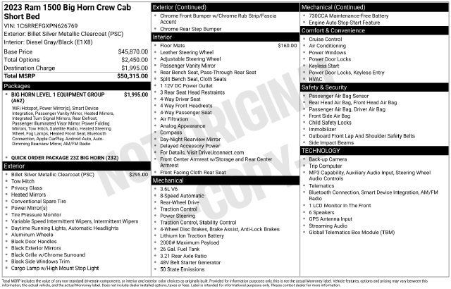 Used 2023 RAM 1500 Big Horn RWD image 8