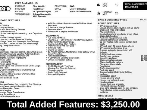 Used 2022 Audi A8 L 3.0T w/ Luxury Package AWD/4WD image 3