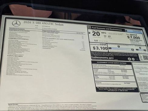 New 2026 Mercedes-Benz S 580 4MATIC Sedan image 20