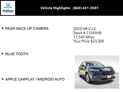 Certified 2023 Honda HR-V LX image 8