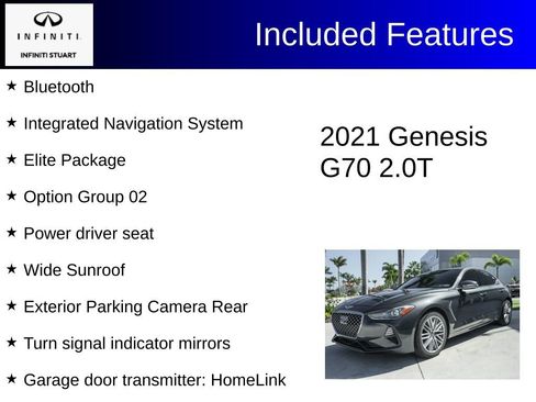 Used 2021 Genesis G70 2.0T w/ Elite Package image 2