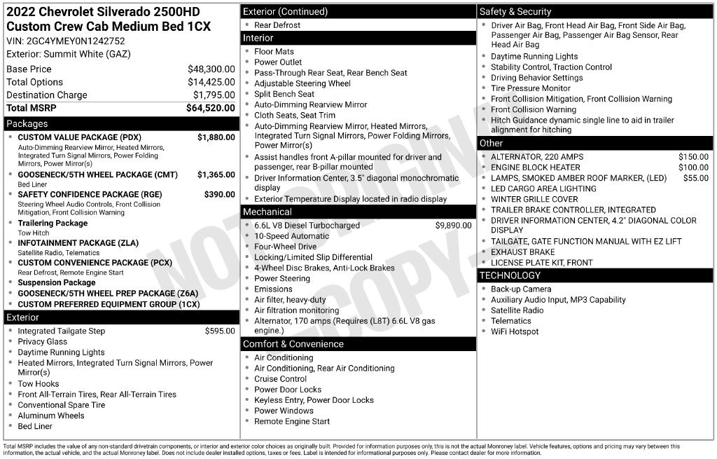 Used 2022 Chevrolet Silverado 2500 Custom w/ Custom Value Package AWD/4WD image 46
