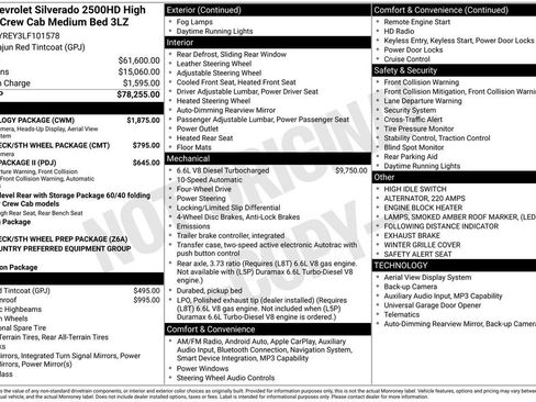 Used 2020 Chevrolet Silverado 2500 High Country w/ Technology Package AWD/4WD image 42