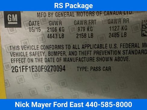 Used 2015 Chevrolet Camaro LT w/ RS Package image 14