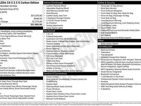 Used 2022 MAZDA CX-5 Carbon Edition AWD/4WD image 15