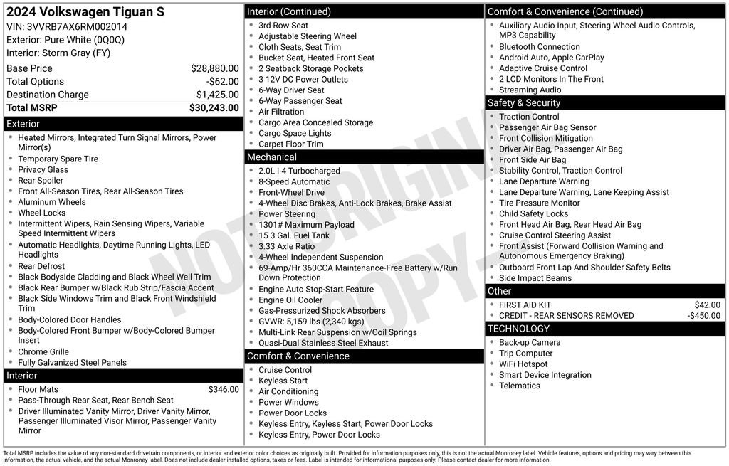 Certified 2024 Volkswagen Tiguan S FWD image 21