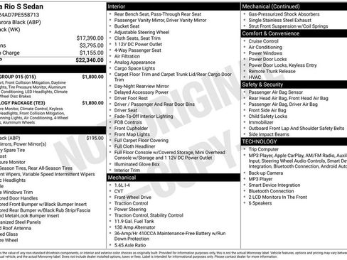 Certified 2023 Kia Rio S w/ Technology Package FWD image 25
