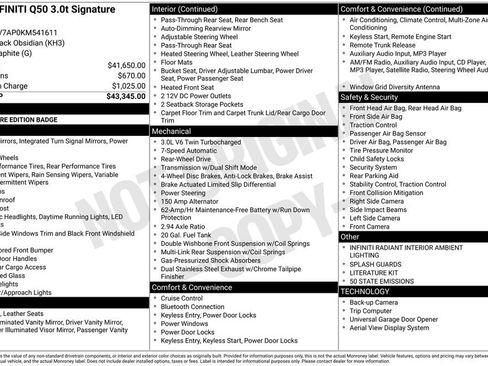 Used 2019 INFINITI Q50 Signature Edition image 17