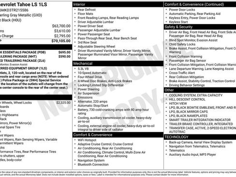 New 2026 Chevrolet Tahoe LS w/ LPO, Dark Essentials Package image 26
