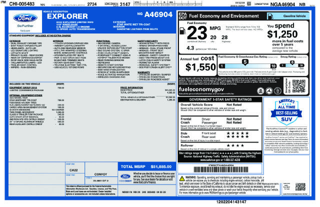 Used 2022 Ford Explorer Limited w/ Equipment Group 301A RWD image 19