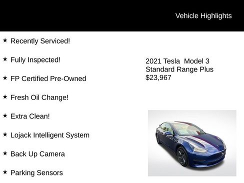 Used 2021 Tesla Model 3 Standard Range Plus image 2