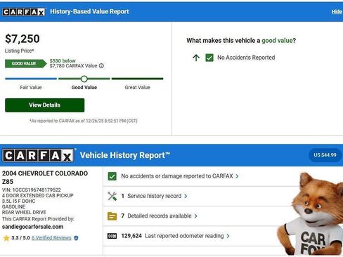 Used 2004 Chevrolet Colorado 2WD Extended Cab w/ Comfort Convenience Package image 2