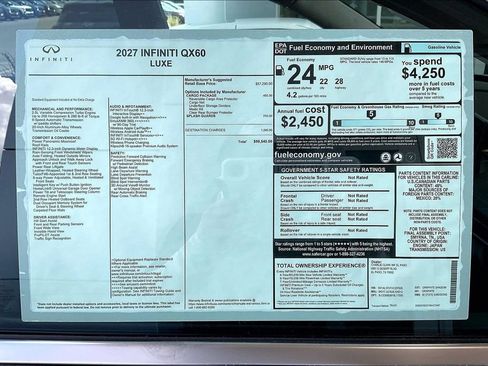 New 2027 INFINITI QX60 Luxe w/ Cargo Package FWD image 14