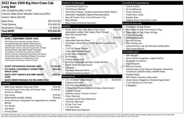 Used 2022 RAM 3500 Big Horn w/ Level C Equiment Group AWD/4WD image 39