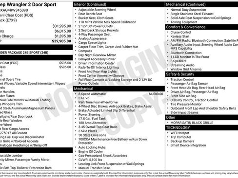 Certified 2024 Jeep Wrangler Sport AWD/4WD image 13