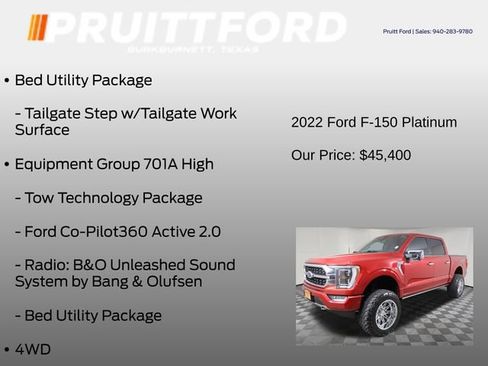 Used 2022 Ford F150 Platinum w/ Equipment Group 701A High AWD/4WD image 13