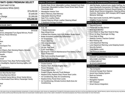 Used 2021 INFINITI QX80 Premium Select w/ Cargo Package image 32