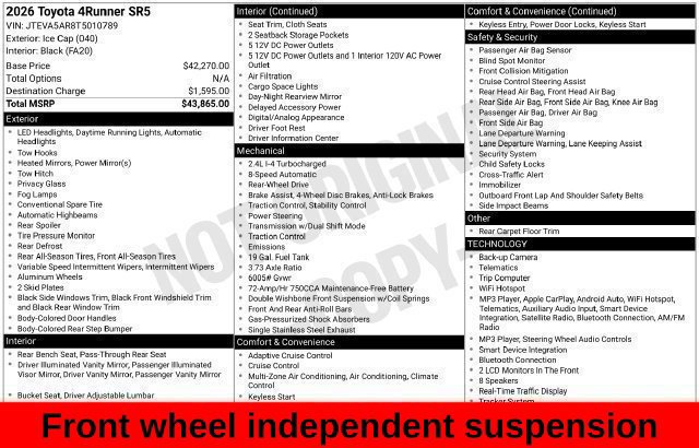 Used 2026 Toyota 4Runner SR5 RWD image 44