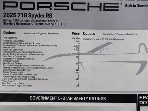 Used 2025 Porsche 718 Boxster Spyder RS image 78