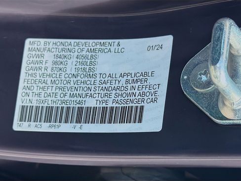 Certified 2024 Honda Civic EX-L image 37