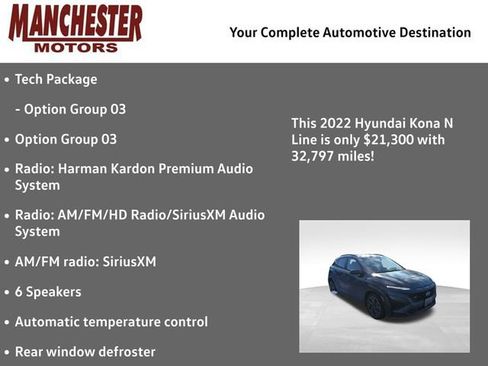 Used 2022 Hyundai Kona N Line w/ Tech Package image 2