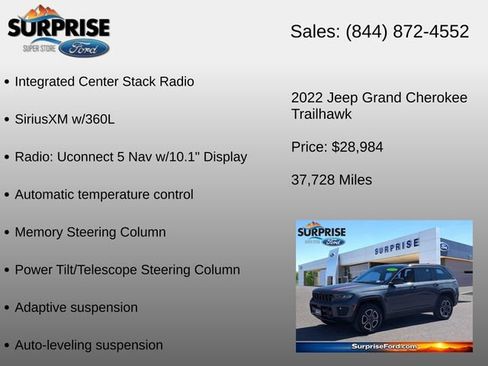 Used 2022 Jeep Grand Cherokee Trailhawk w/ ADV Protech Group II AWD/4WD image 24