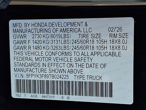 New 2026 Honda Ridgeline Black Edition image 4