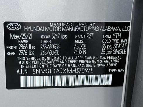 Certified 2021 Hyundai Santa Fe SE image 33