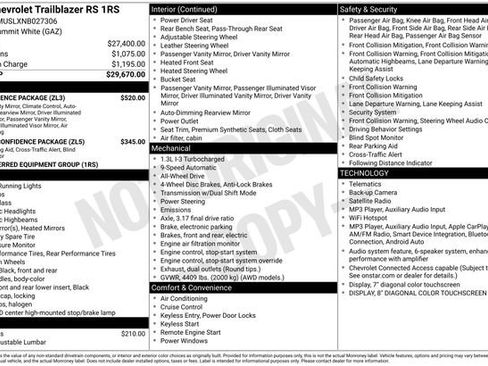 Used 2022 Chevrolet TrailBlazer RS w/ Convenience Package AWD/4WD image 2