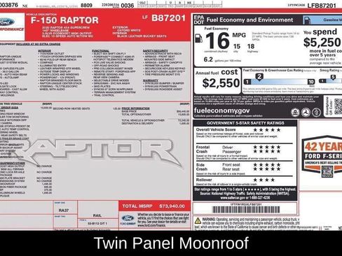 Used 2020 Ford F150 Raptor w/ Equipment Group 802A Luxury AWD/4WD image 4