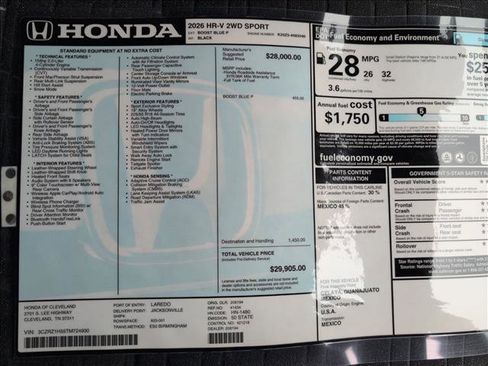 New 2026 Honda HR-V Sport image 16