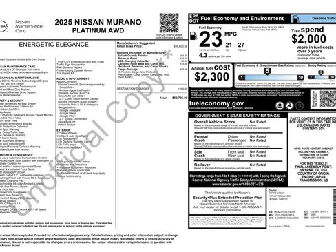 Used 2025 Nissan Murano Platinum w/ Cargo Package AWD/4WD image 55
